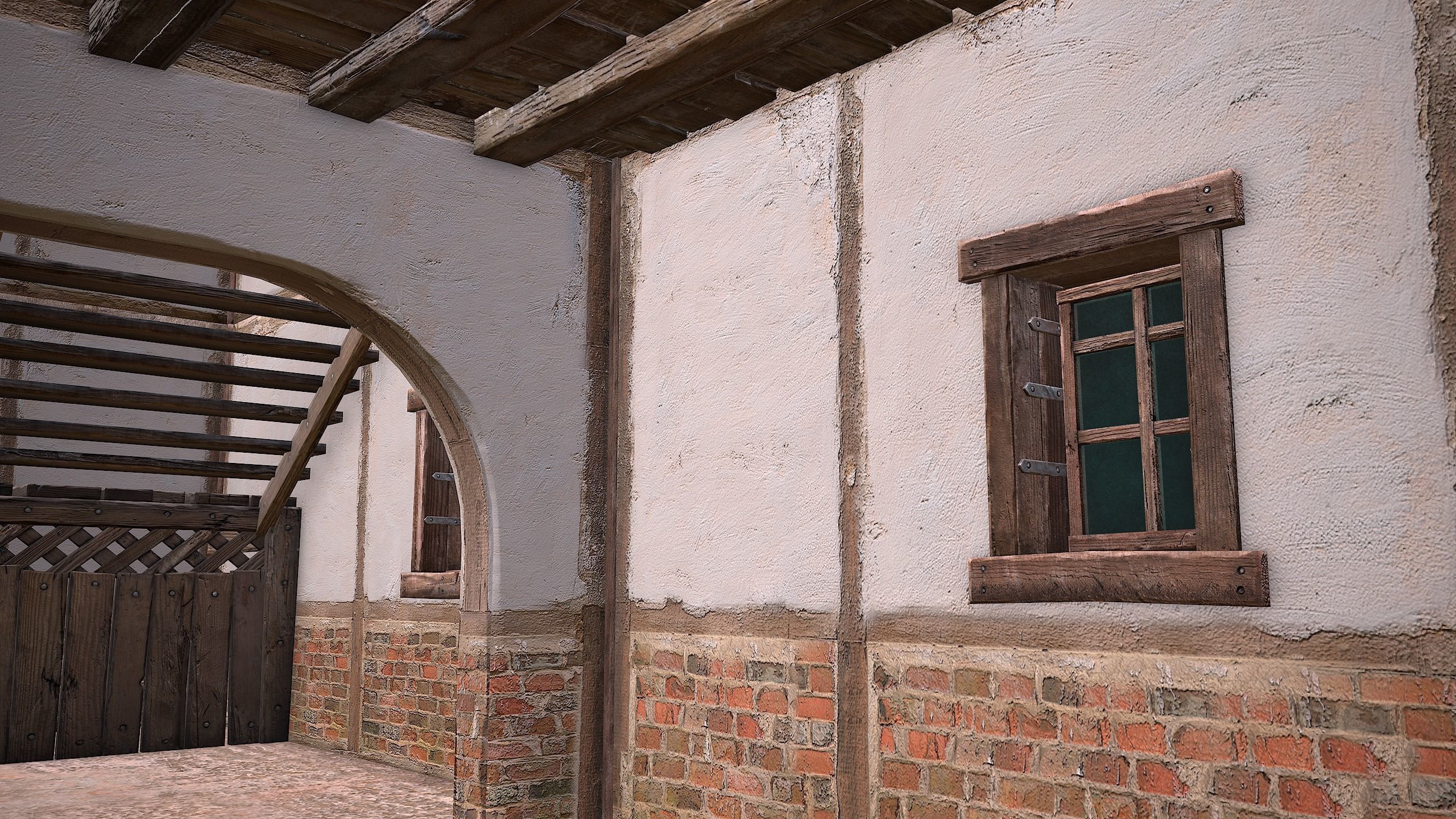 Medieval Town House Cottage Low-poly 3D model_26