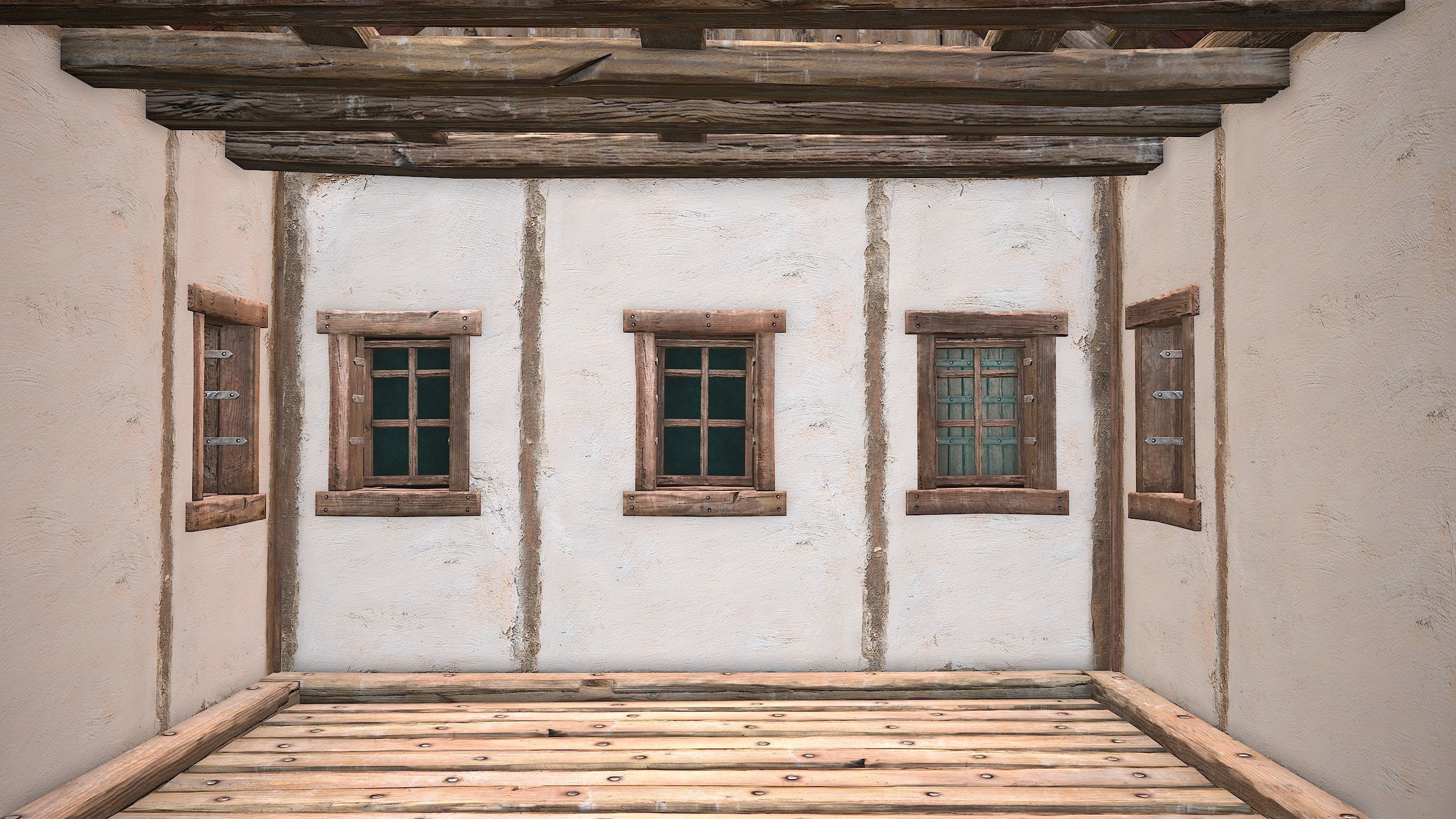 Medieval Town House Cottage Low-poly 3D model_28