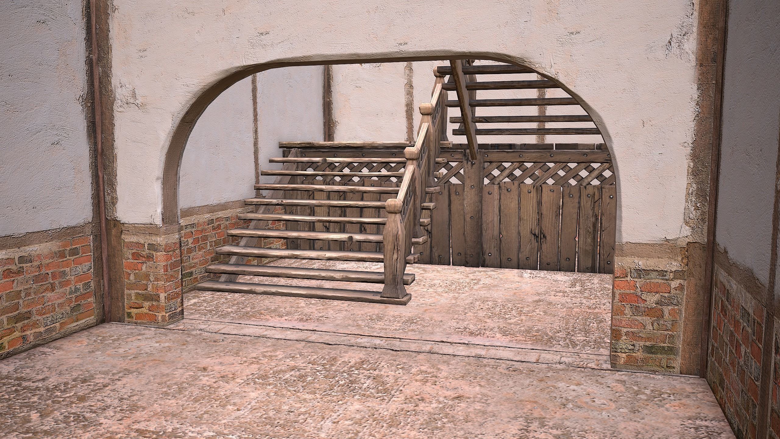 Medieval Town House Cottage Low-poly 3D model_25