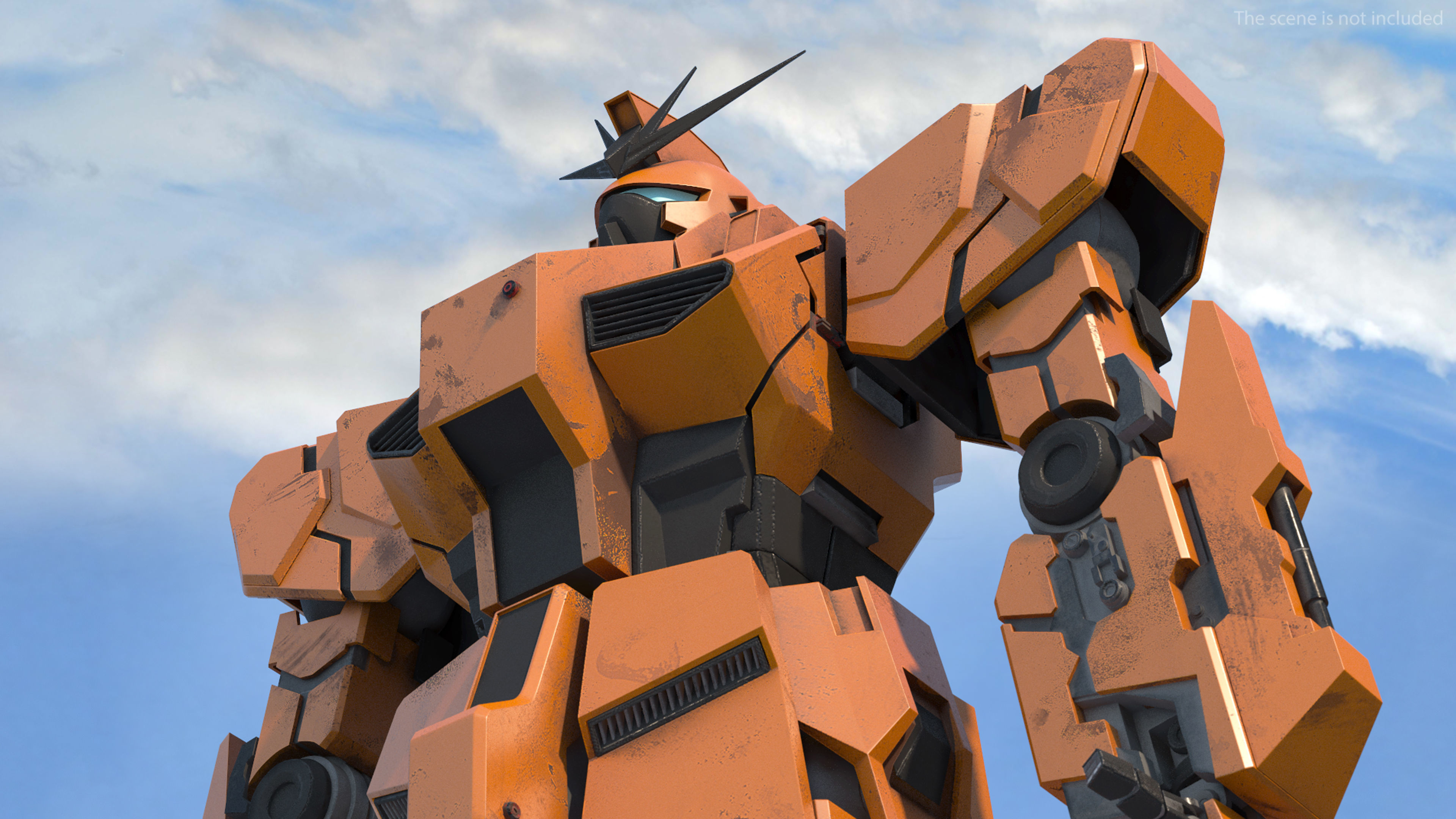 Yellow Combat Sci-Fi Robot 3D model_6