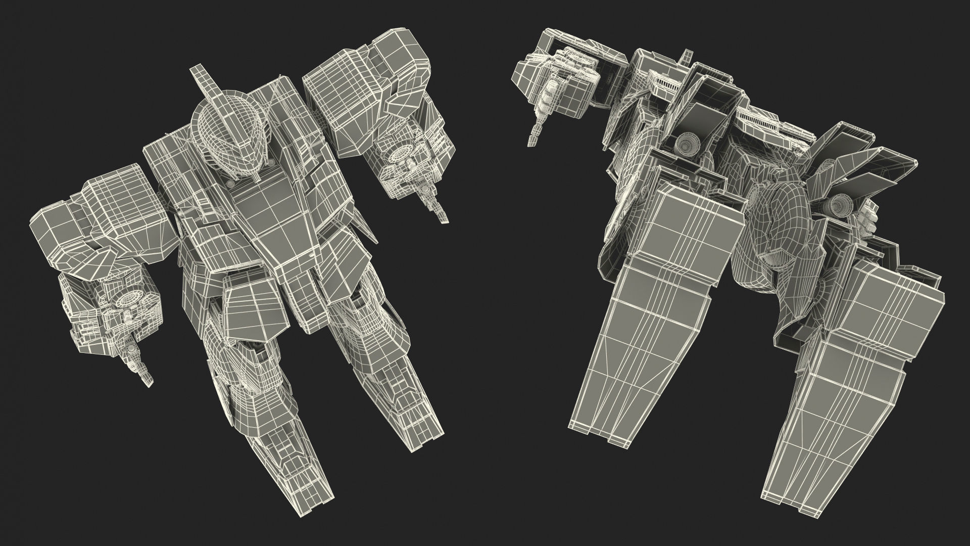 Yellow Combat Sci-Fi Robot 3D model_28