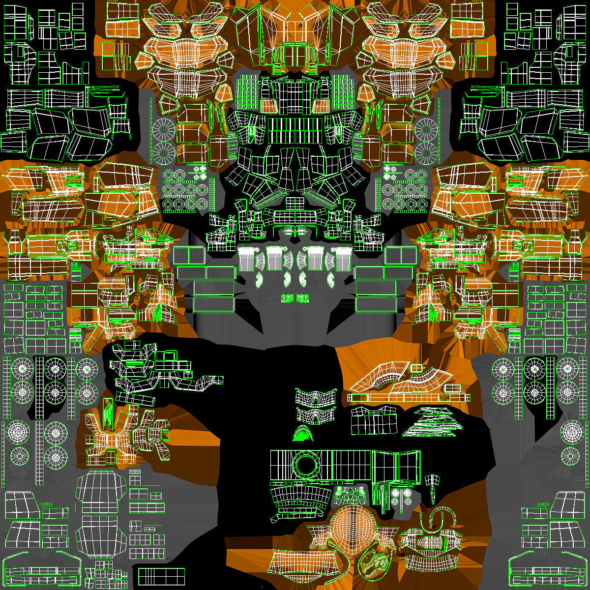 Yellow Combat Sci-Fi Robot 3D model_24