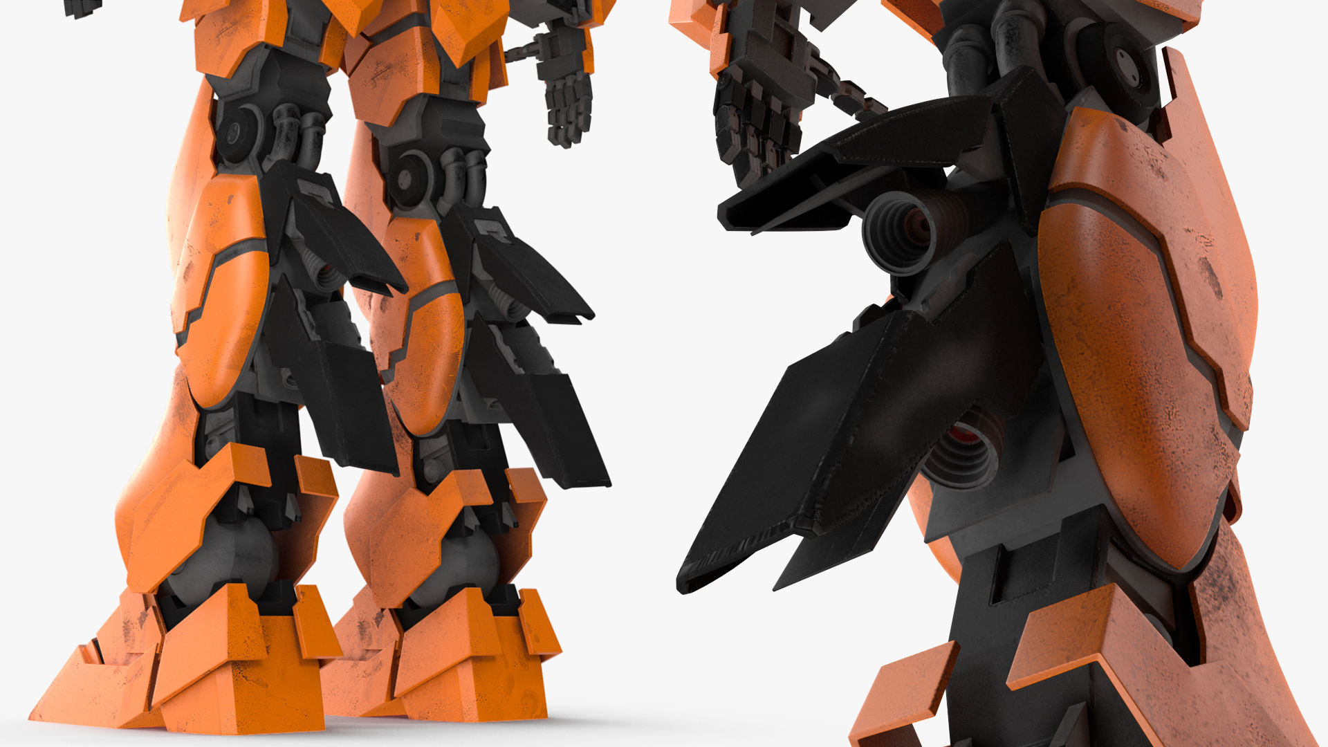 Yellow Combat Sci-Fi Robot 3D model_18