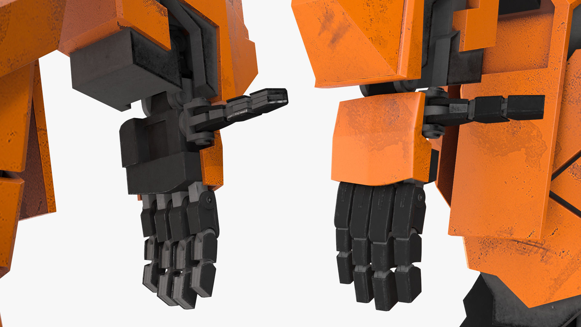 Yellow Combat Sci-Fi Robot 3D model_19