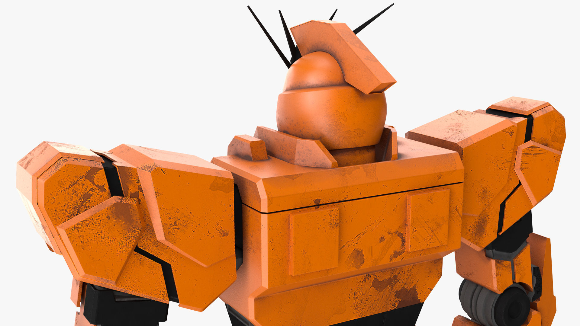 Yellow Combat Sci-Fi Robot 3D model_15