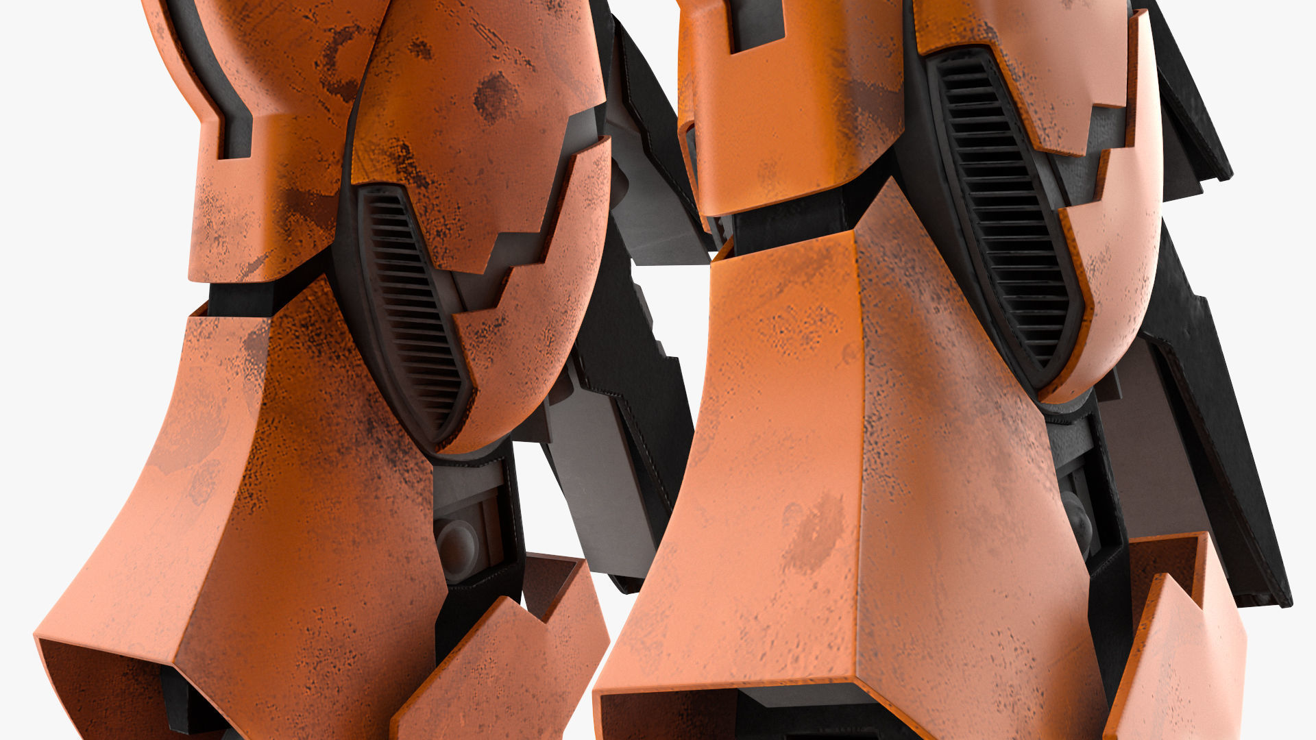 Yellow Combat Sci-Fi Robot 3D model_20