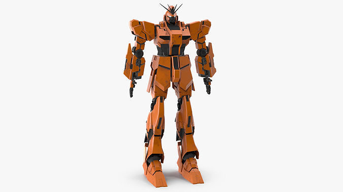 Yellow Combat Sci-Fi Robot 3D model