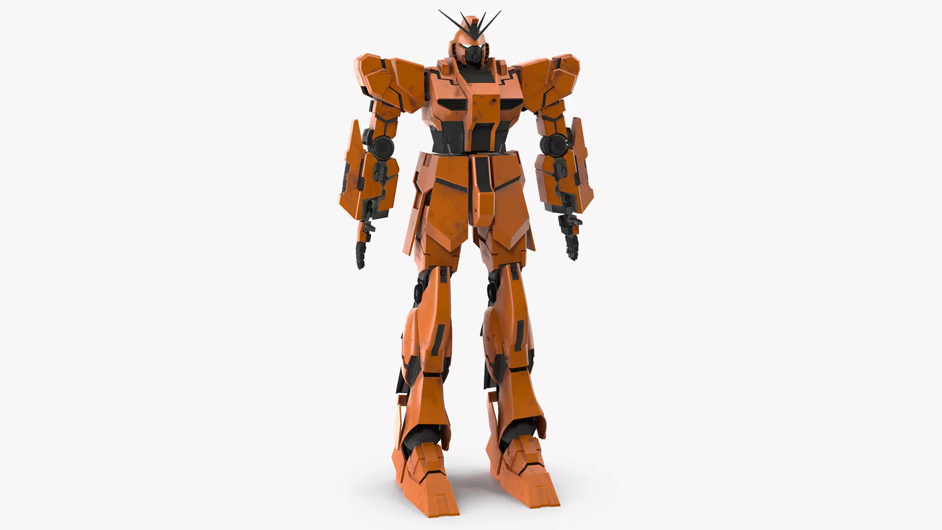 Yellow Combat Sci-Fi Robot 3D model_0