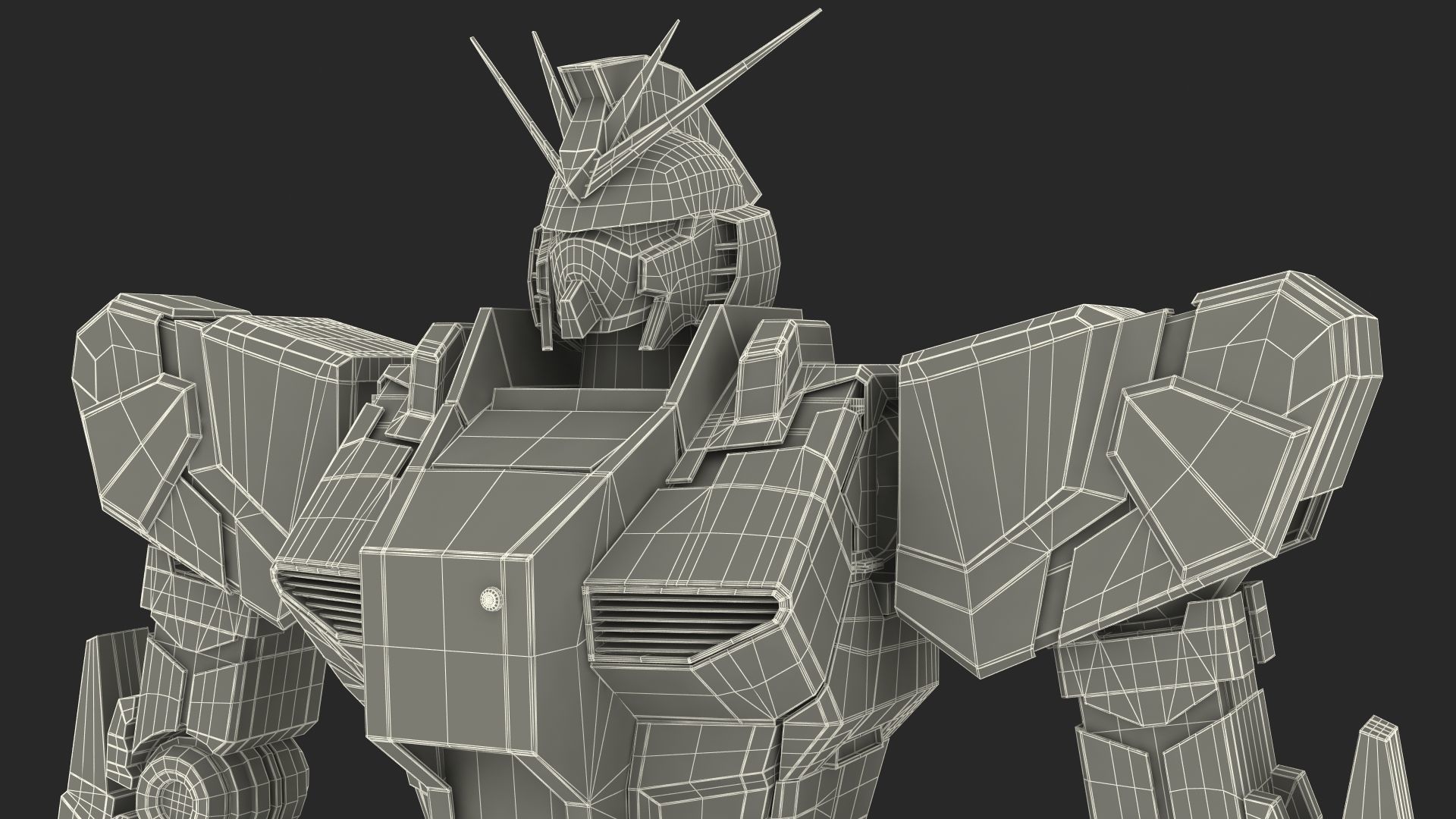 Yellow Combat Sci-Fi Robot 3D model_29