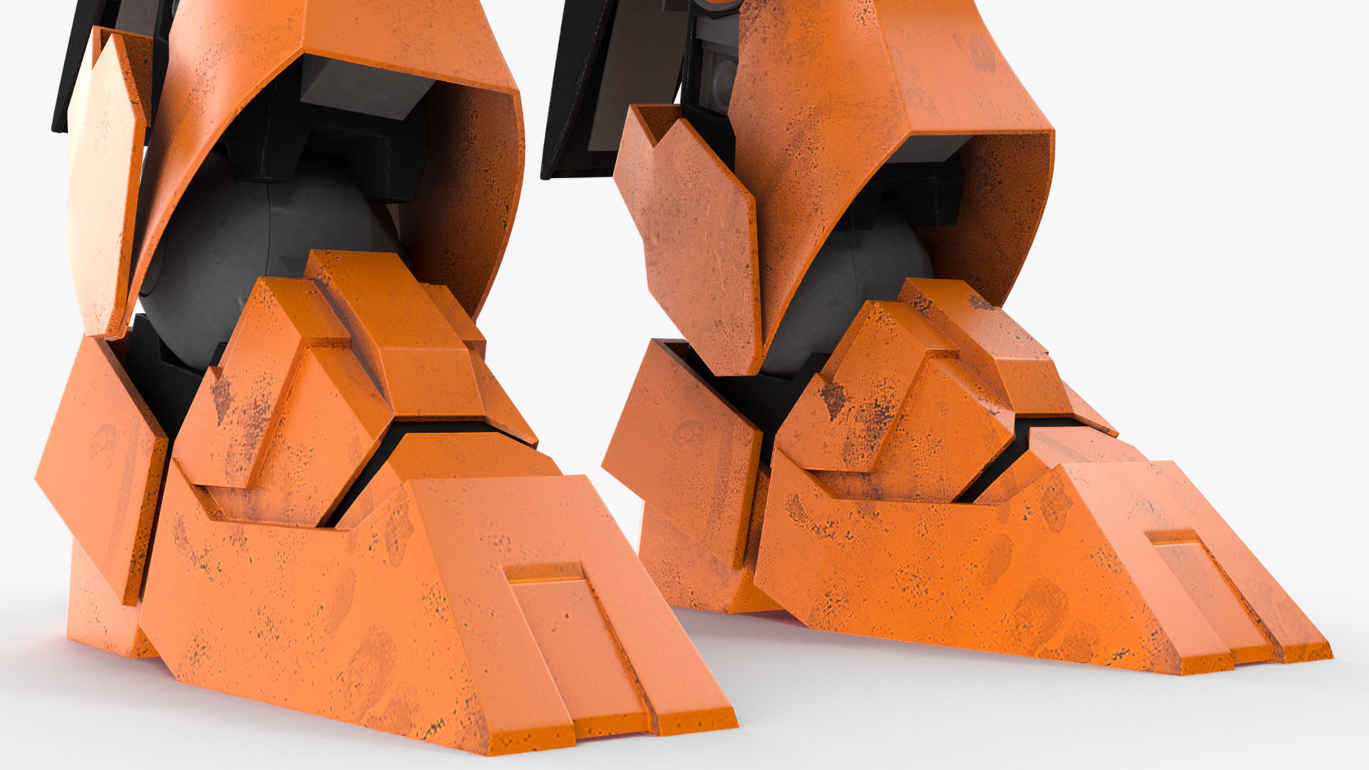 Yellow Combat Sci-Fi Robot 3D model_21