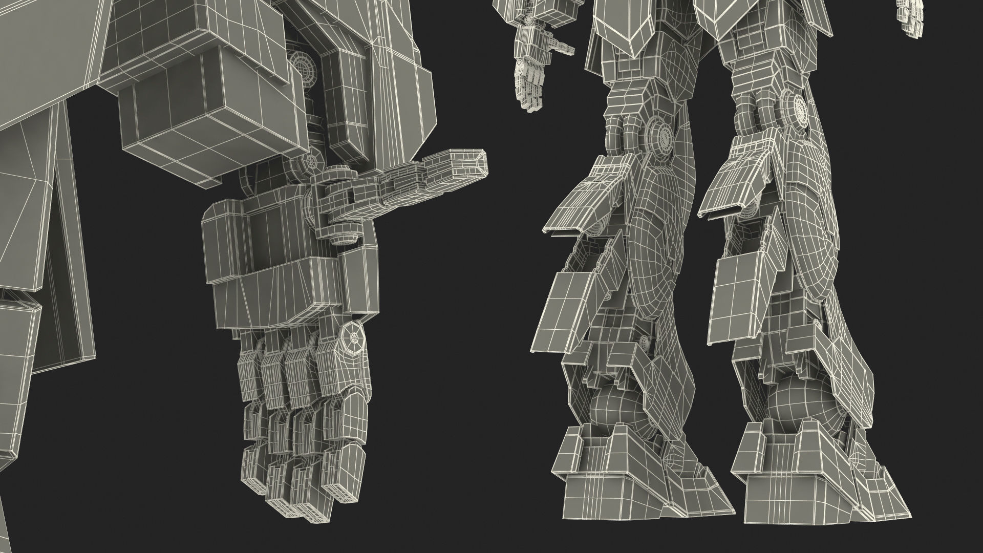 Yellow Combat Sci-Fi Robot 3D model_31