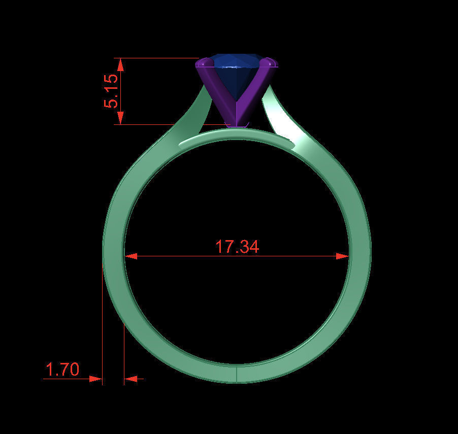 Round 0-75-CT Flat Profile Round Shank Width 2-6mm 3D print model_3