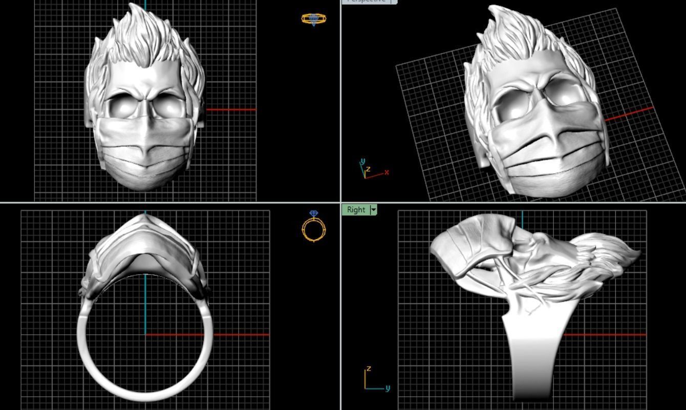 ring mask skull 3D print model_9