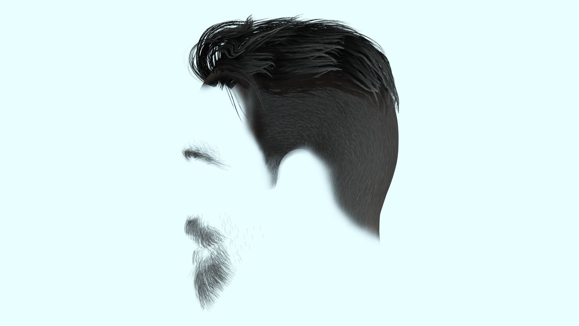 Realistic Male Hair - Undercut Style Low-poly 3D model_11