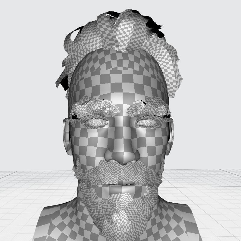 Realistic Male Hair - Undercut Style Low-poly 3D model_25