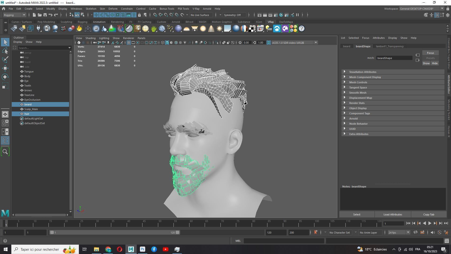 Realistic Male Hair - Undercut Style Low-poly 3D model_15
