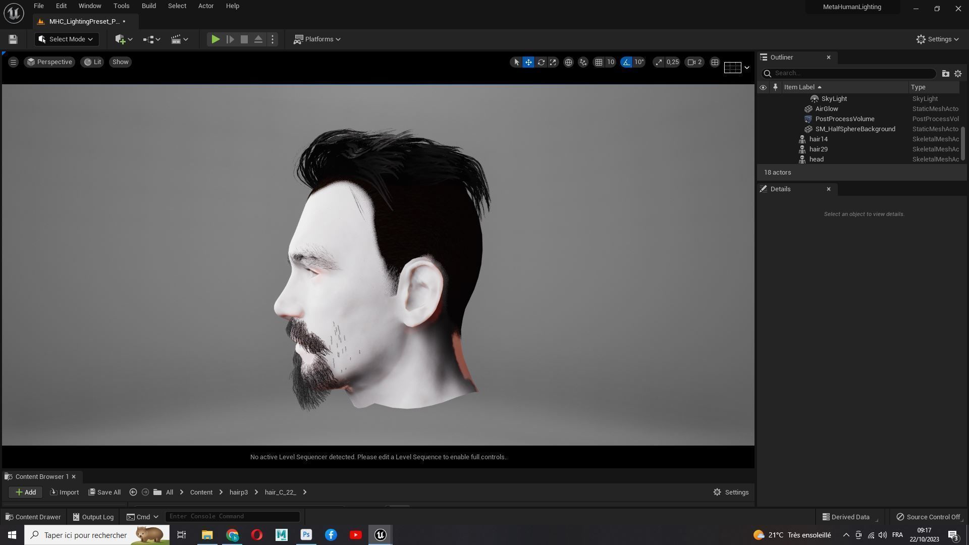 Realistic Male Hair - Undercut Style Low-poly 3D model_21