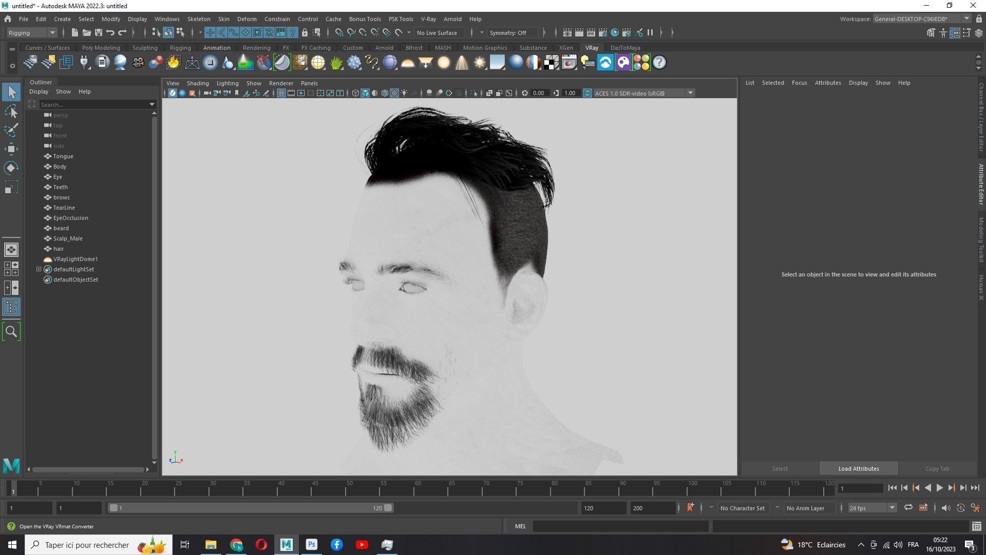 Realistic Male Hair - Undercut Style Low-poly 3D model_17