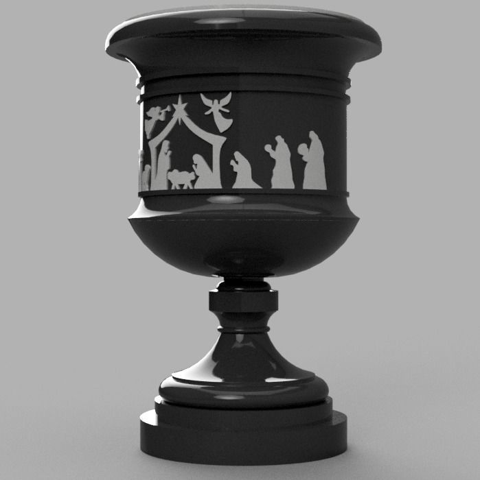 CHRISTMAS CANDY DISH - VASE- PLANTER - garden urn 3D print model_1