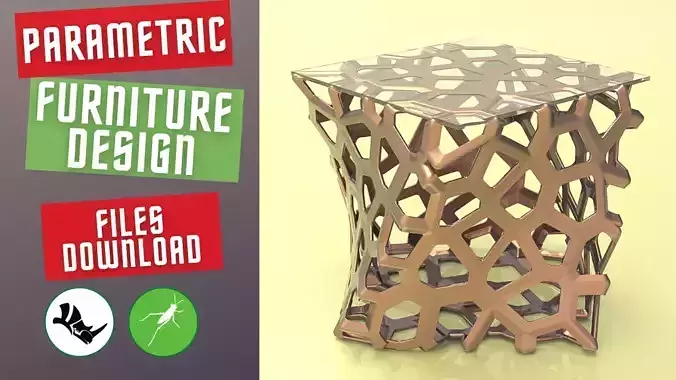 Parametric Table Design Grasshopper Rhino 3ds Download 3D model 3D model