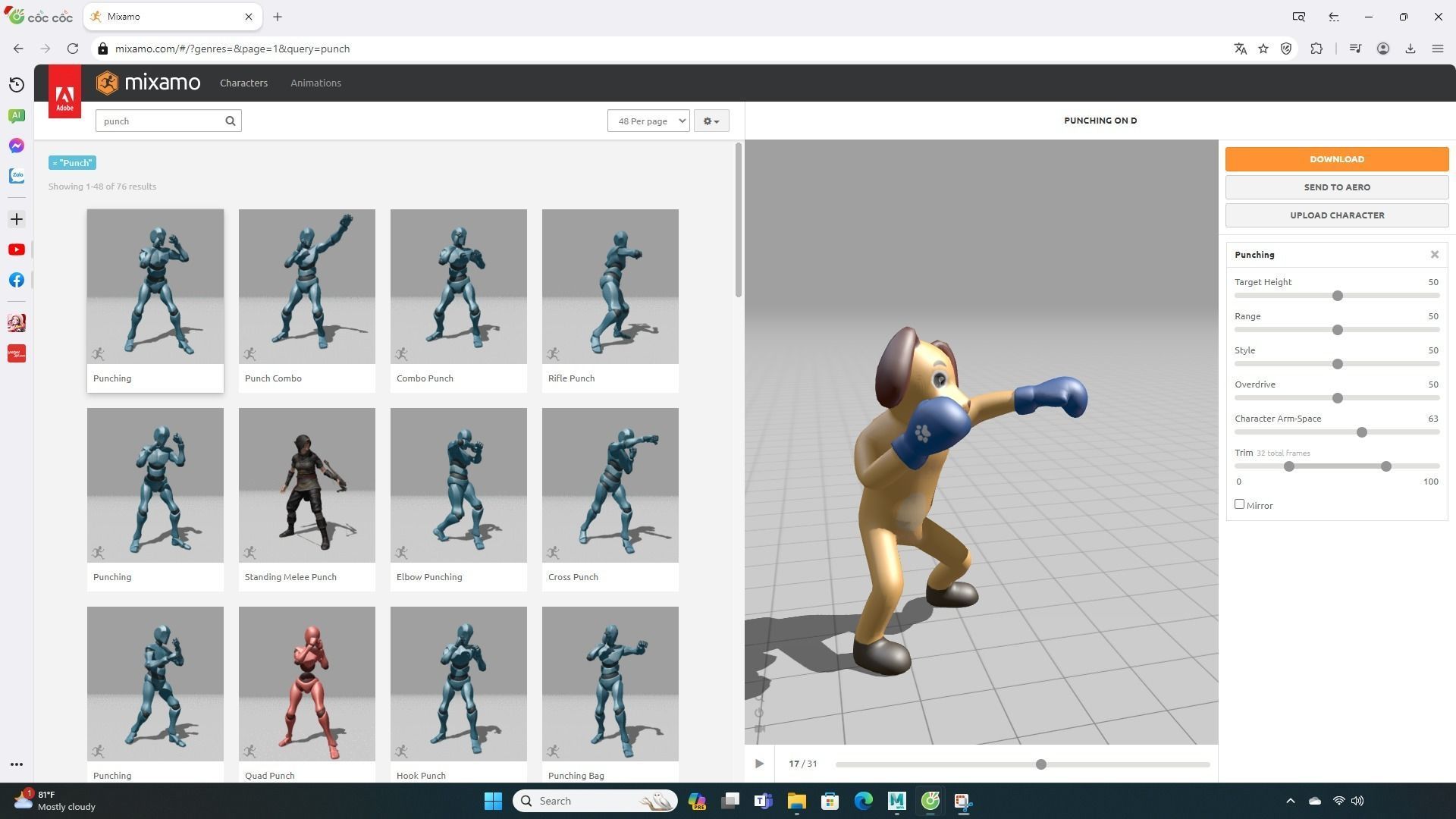 Boxing Dog Animal Animated  Low-poly 3D model_2