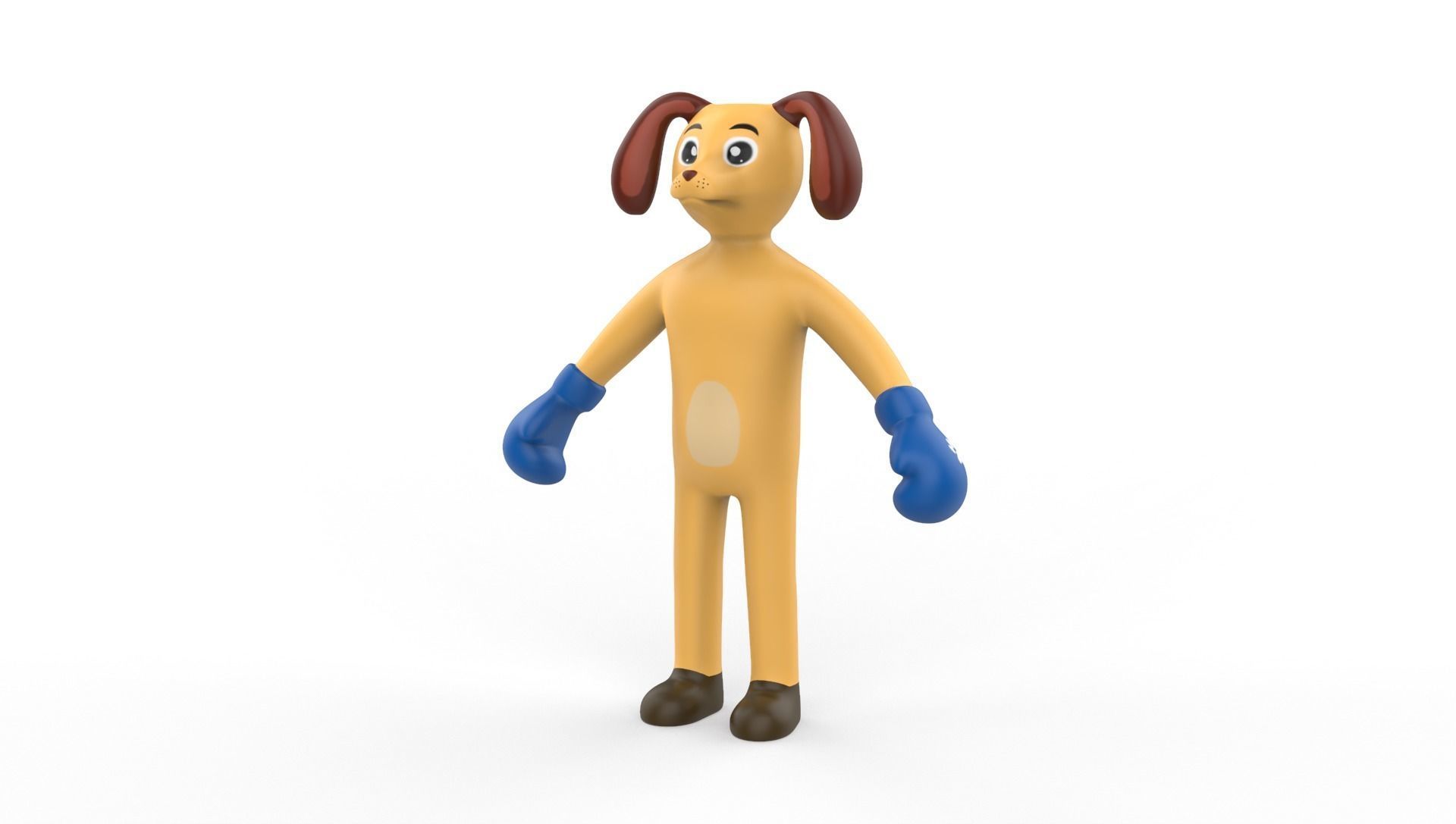 Boxing Dog Animal Animated  Low-poly 3D model_9