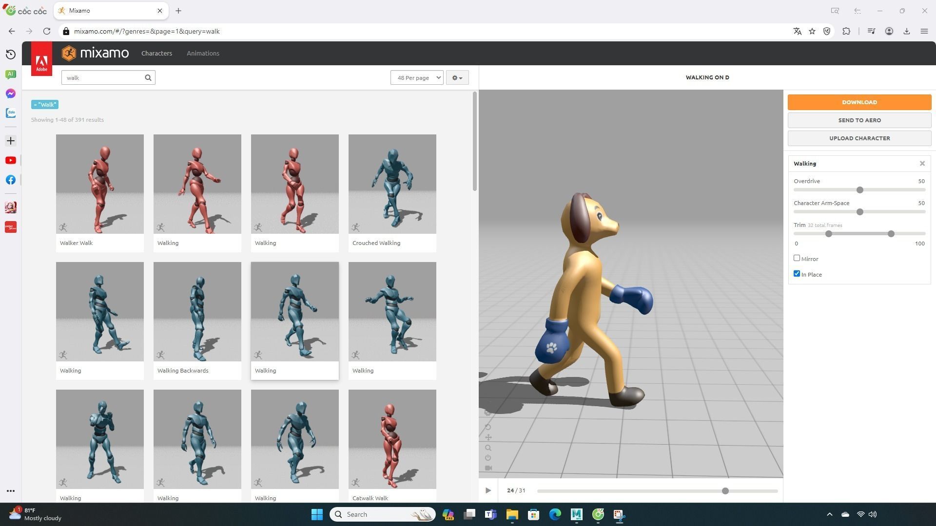 Boxing Dog Animal Animated  Low-poly 3D model_3