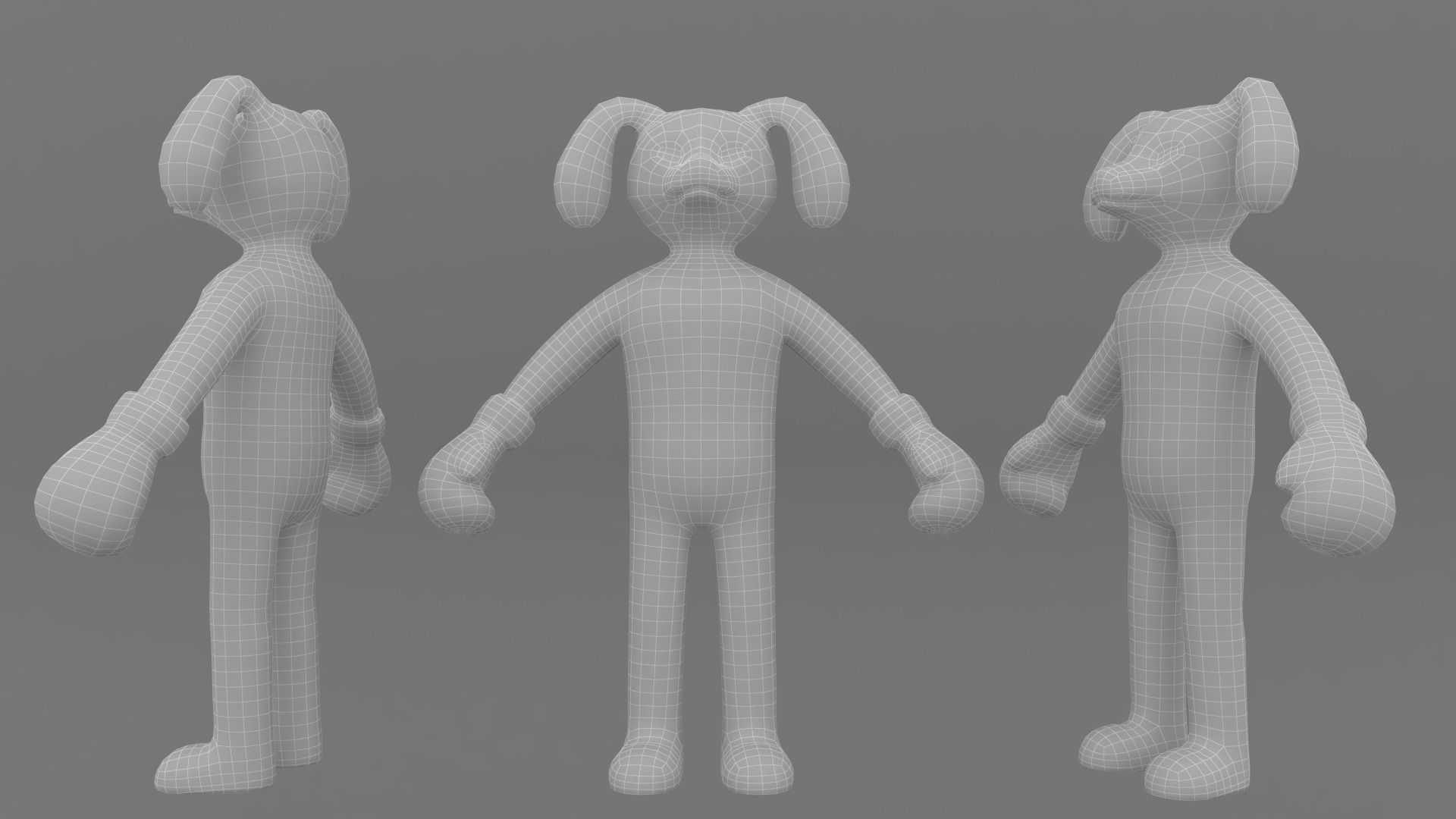 Boxing Dog Animal Animated  Low-poly 3D model_7