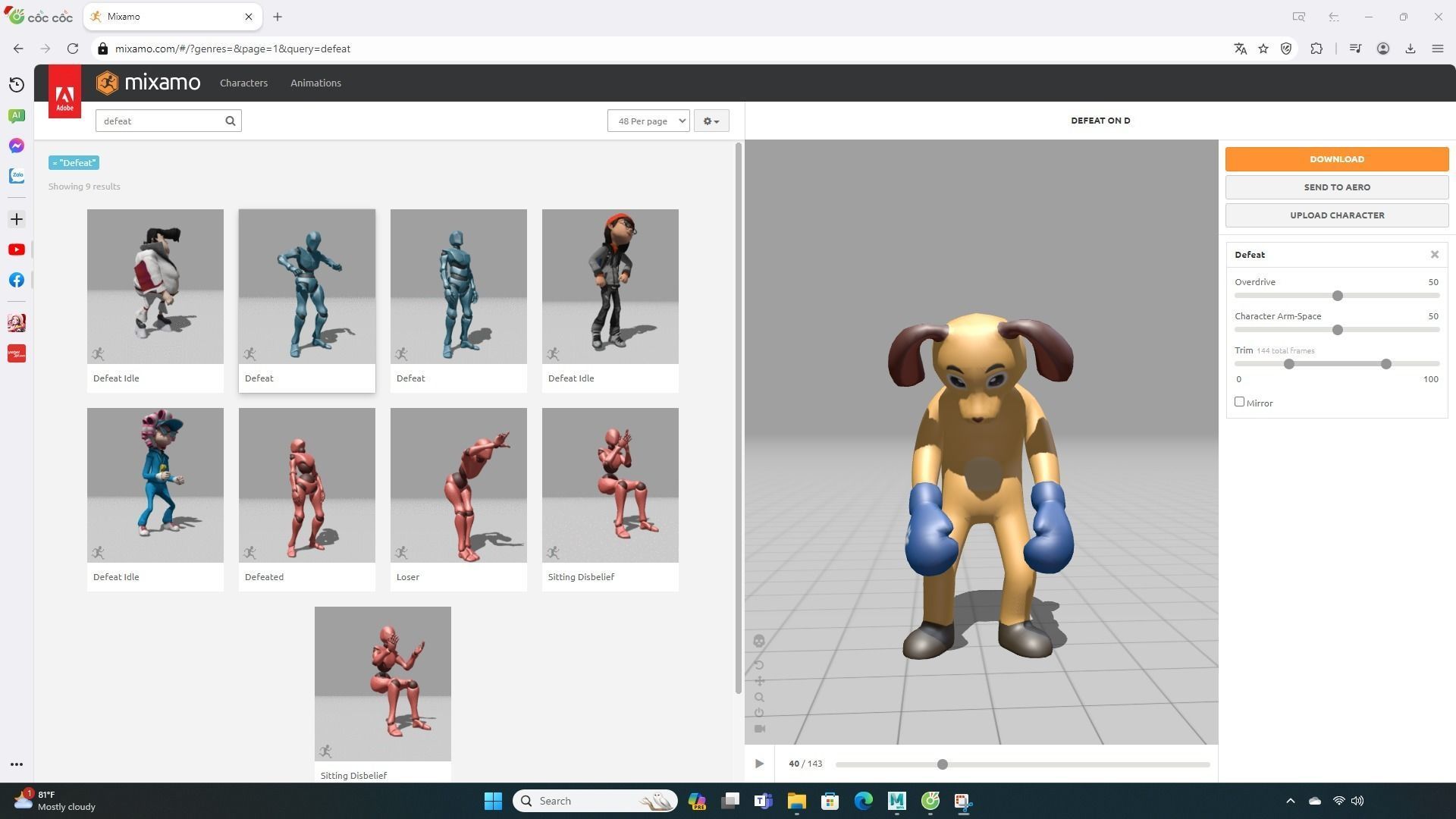 Boxing Dog Animal Animated  Low-poly 3D model_5