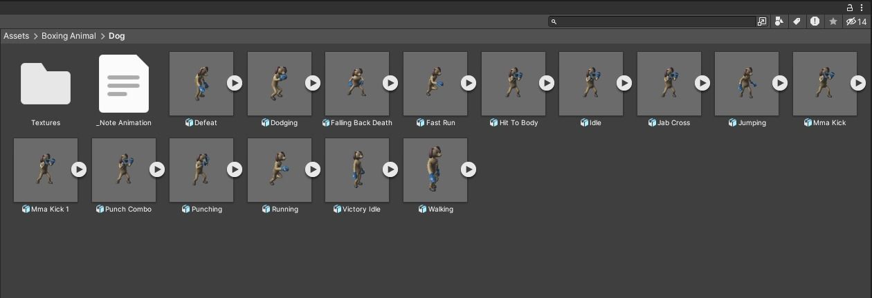 Boxing Dog Animal Animated  Low-poly 3D model_6