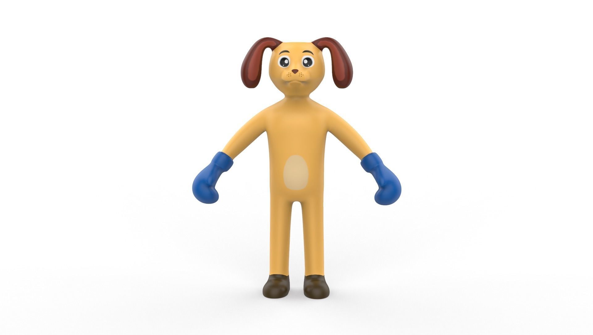Boxing Dog Animal Animated  Low-poly 3D model_8