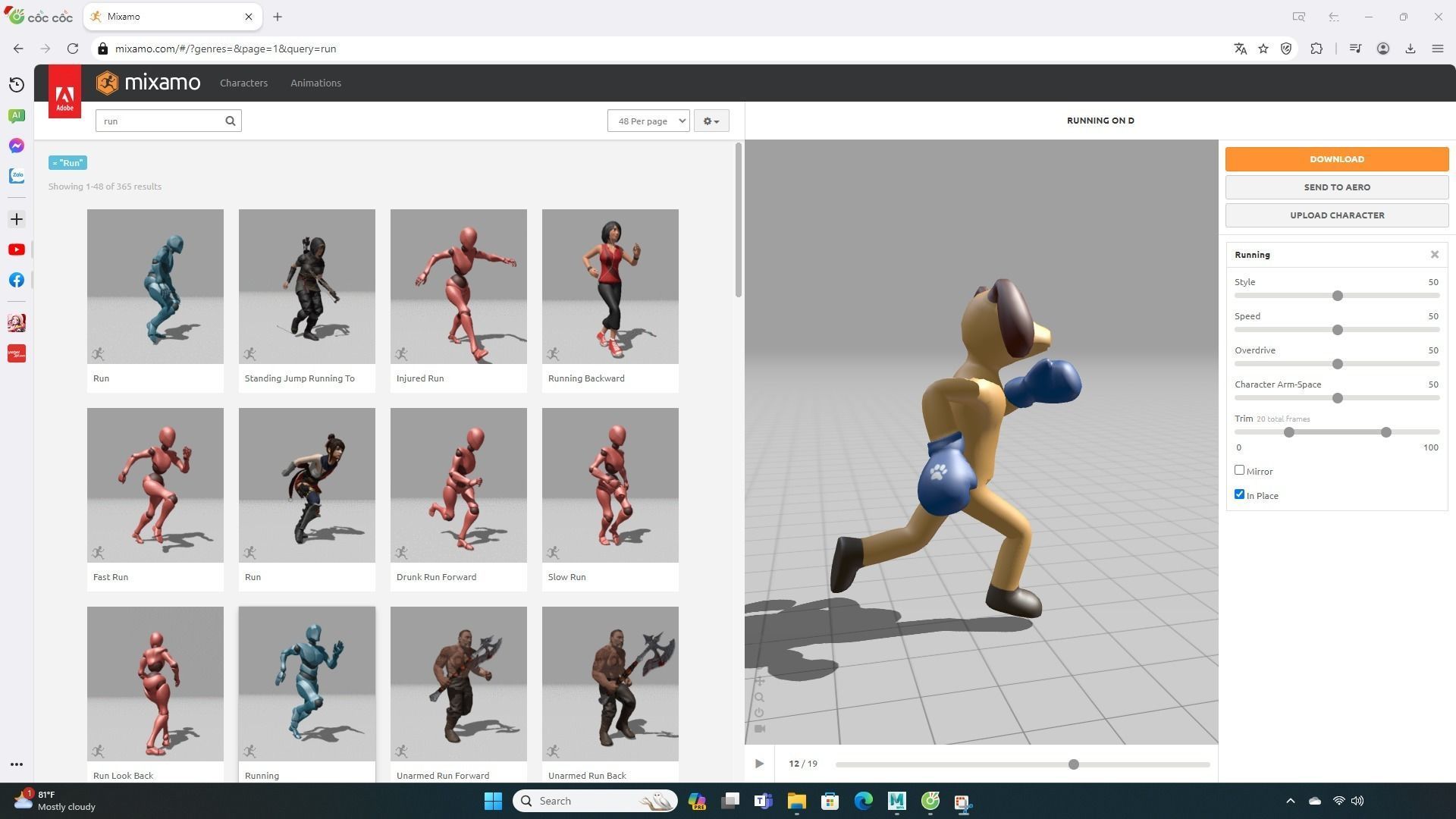 Boxing Dog Animal Animated  Low-poly 3D model_4