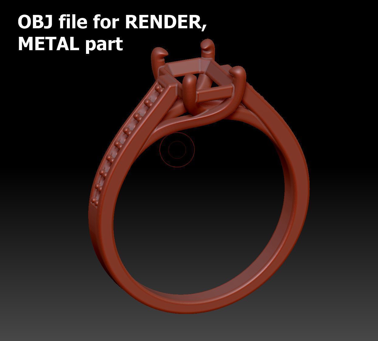 Bespoke Engagement Trellis Ring 1CT 7x5 Emerald Stone 3Dmodel 3D print model_11