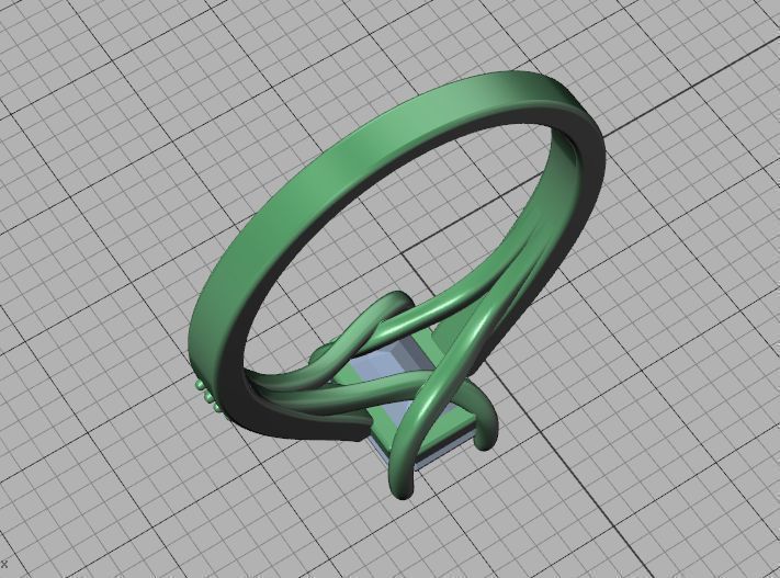 Bespoke Engagement Trellis Ring 1CT 7x5 Emerald Stone 3Dmodel 3D print model_43