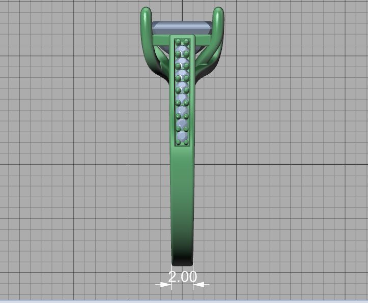 Bespoke Engagement Trellis Ring 1CT 7x5 Emerald Stone 3Dmodel 3D print model_38