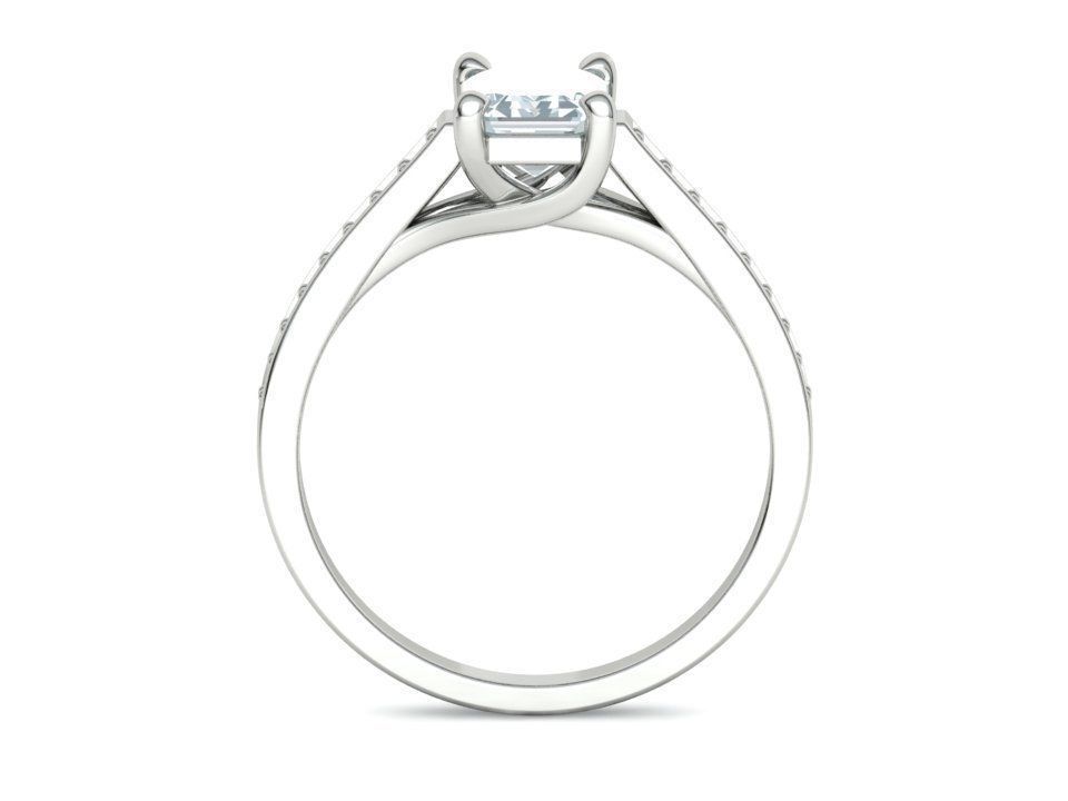 Bespoke Engagement Trellis Ring 1CT 7x5 Emerald Stone 3Dmodel 3D print model_18