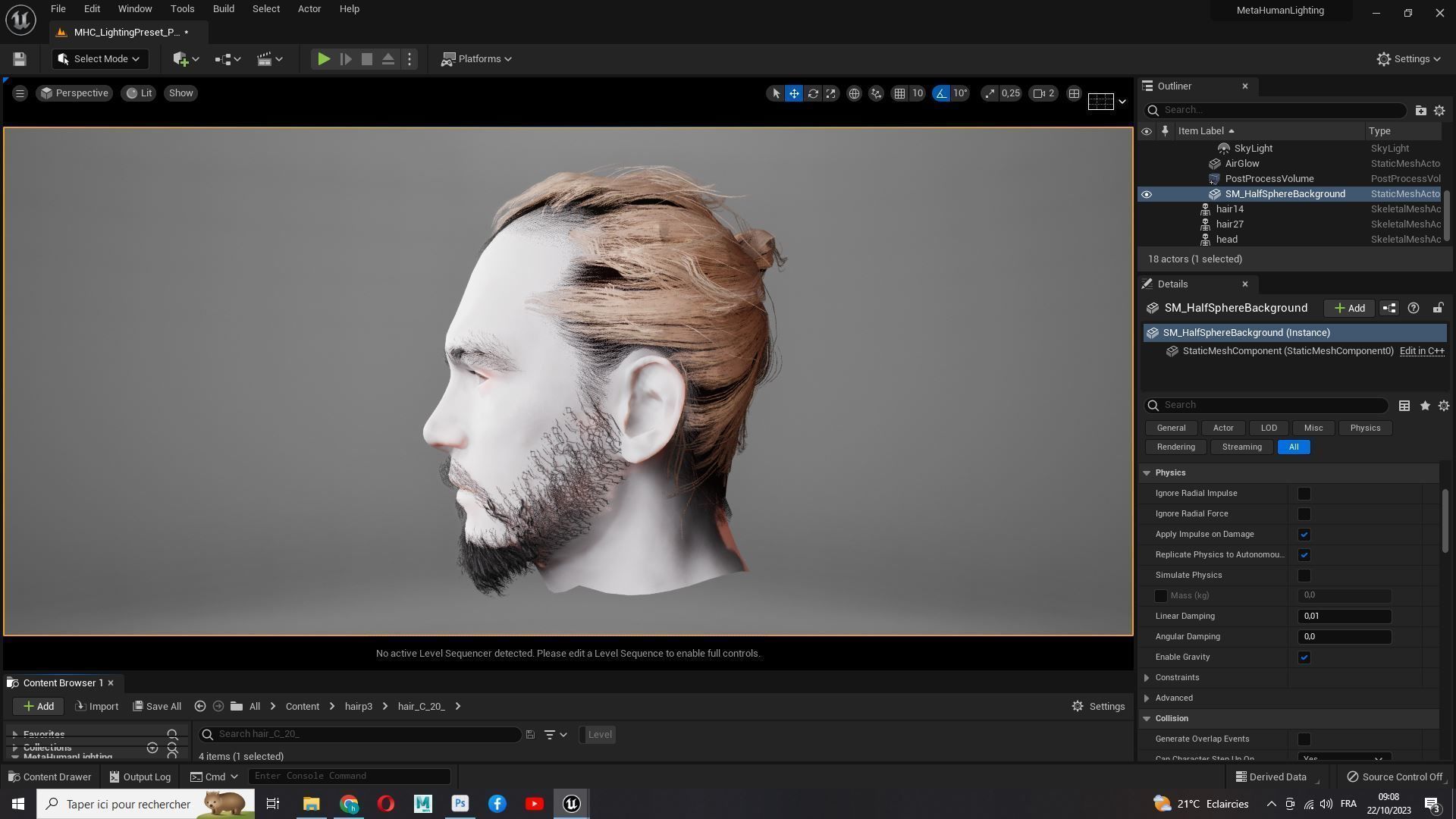 Bun Man - Asiatique Hair Low-Poly Low-poly 3D model_21