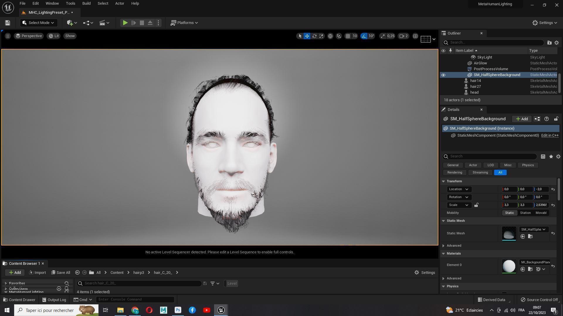 Bun Man - Asiatique Hair Low-Poly Low-poly 3D model_19