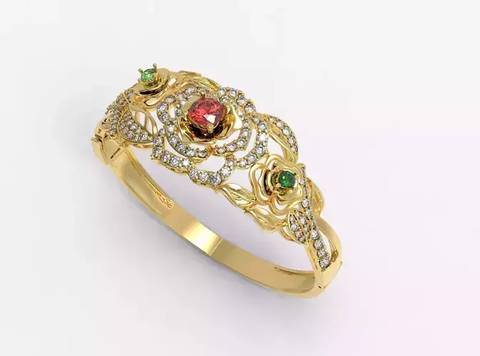 Fashion flower bracelet  3dm file ready for printing 