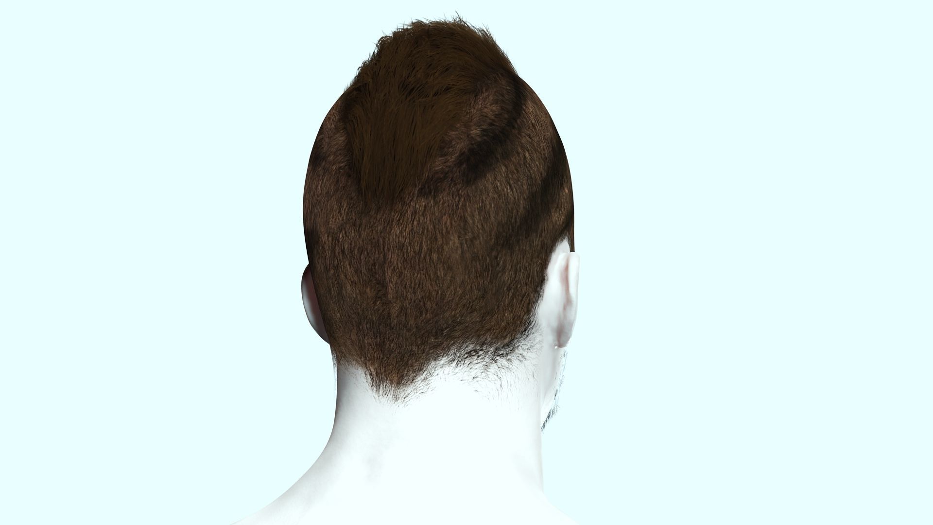 Realistic Fade Hair For Solder Low-poly 3D model_7