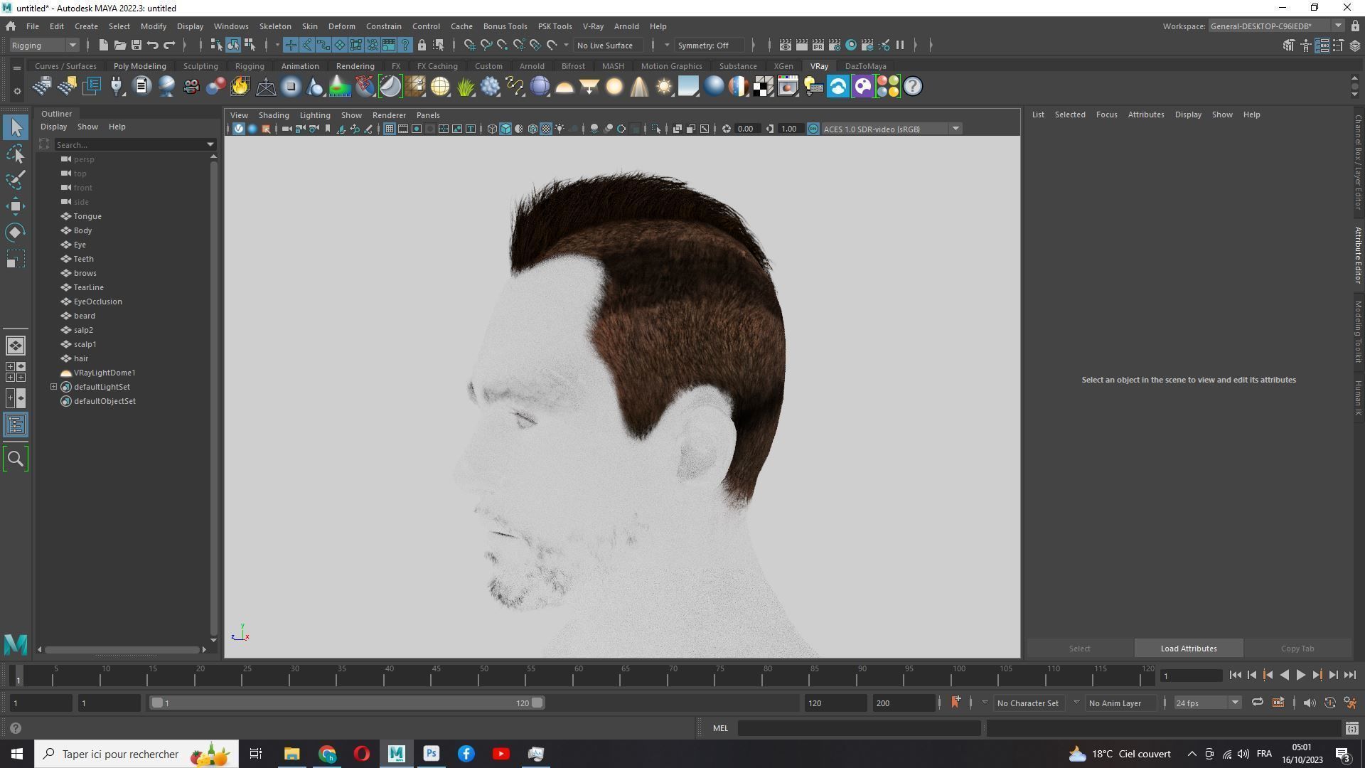 Realistic Fade Hair For Solder Low-poly 3D model_16