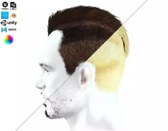 Realistic Fade Hair For Solder Low-poly 3D model