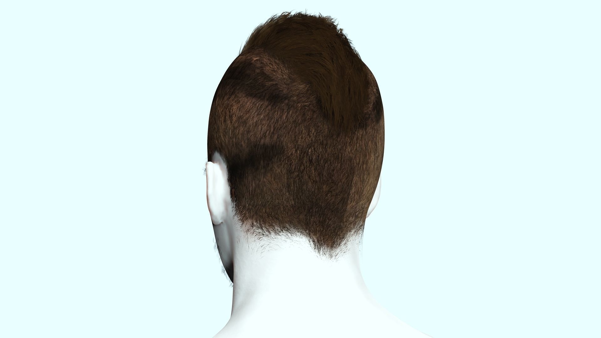 Realistic Fade Hair For Solder Low-poly 3D model_6