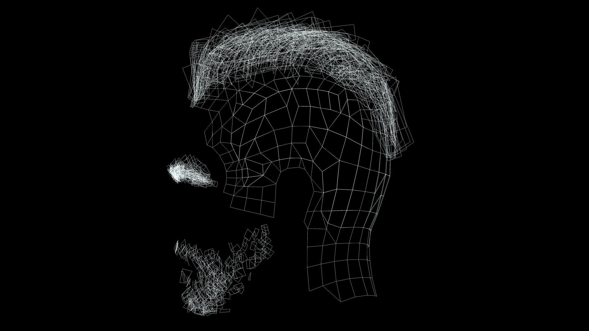 Realistic Fade Hair For Solder Low-poly 3D model_13