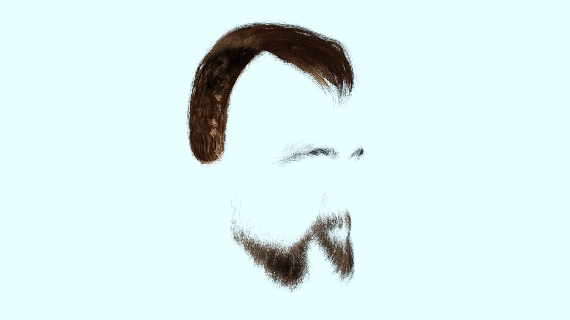 Realistic Viking Male Hair Style - Gunslinger Beard Low-poly 3D model_13