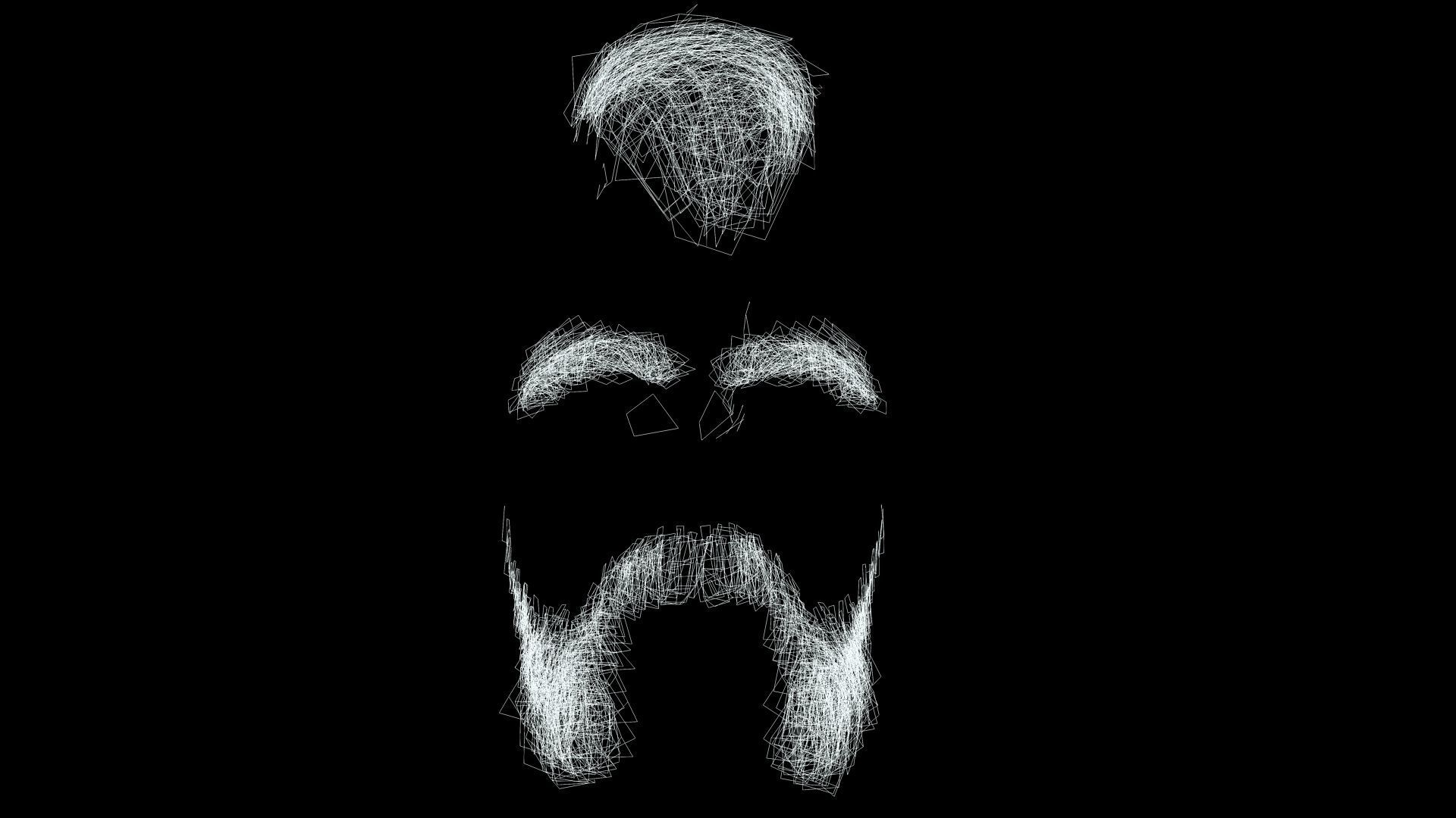 Realistic Viking Male Hair Style - Gunslinger Beard Low-poly 3D model_14