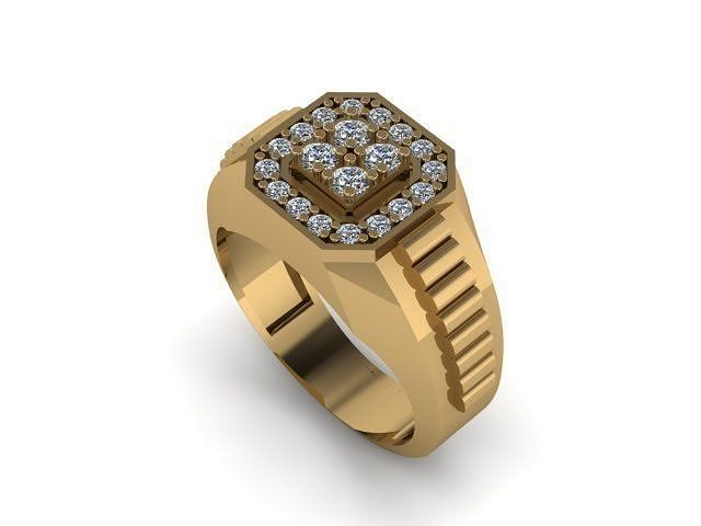 man wedding ring for daimonds 3D print model