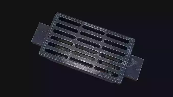 Sewage grate Low-poly 3D model