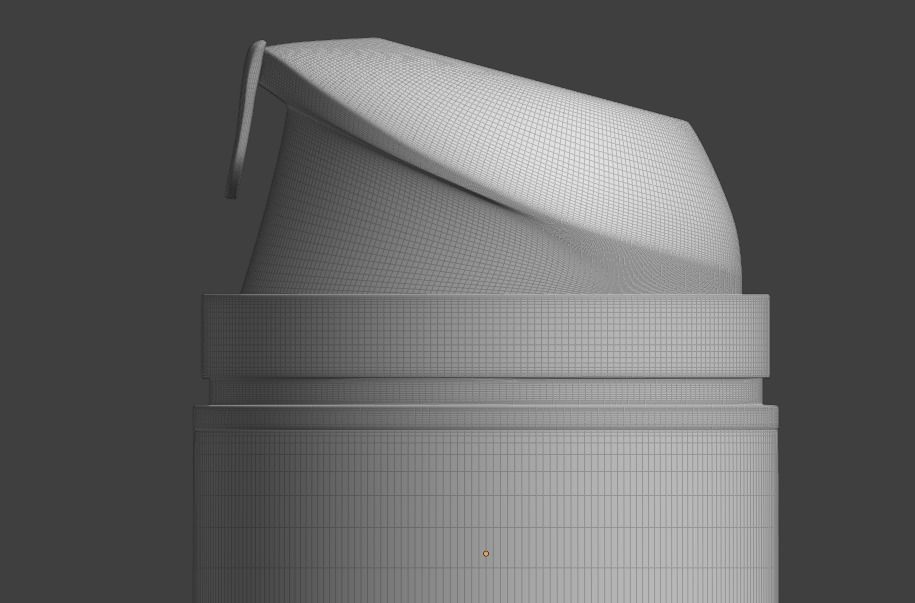 Cosmetic cream airless bottle 3D model_9