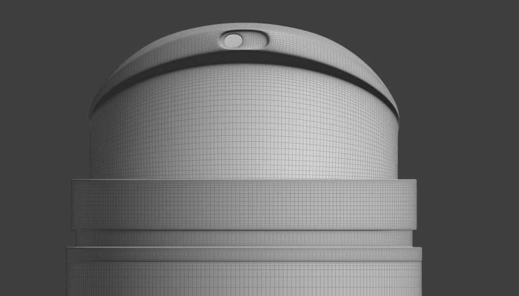 Cosmetic cream airless bottle 3D model_7